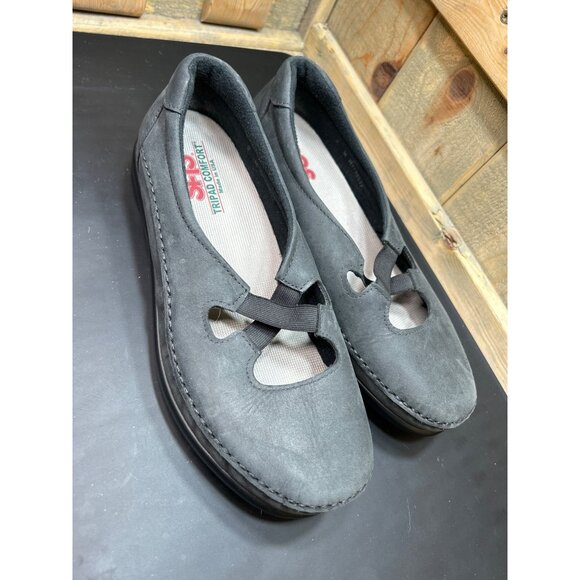 SAS Womens Tripad Comfort Black Suede Loafers Size 9W - Picture 2 of 7